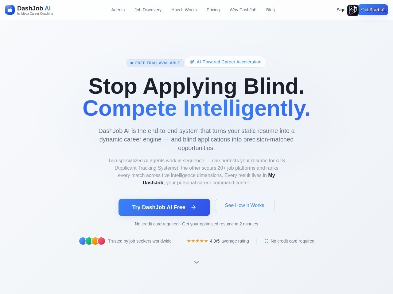 DashJob AI 网站截图