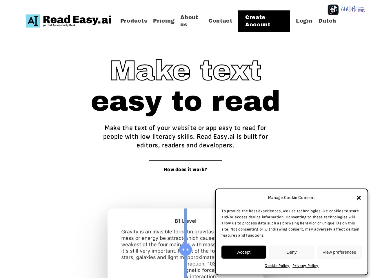 Read Easy.ai 网站截图