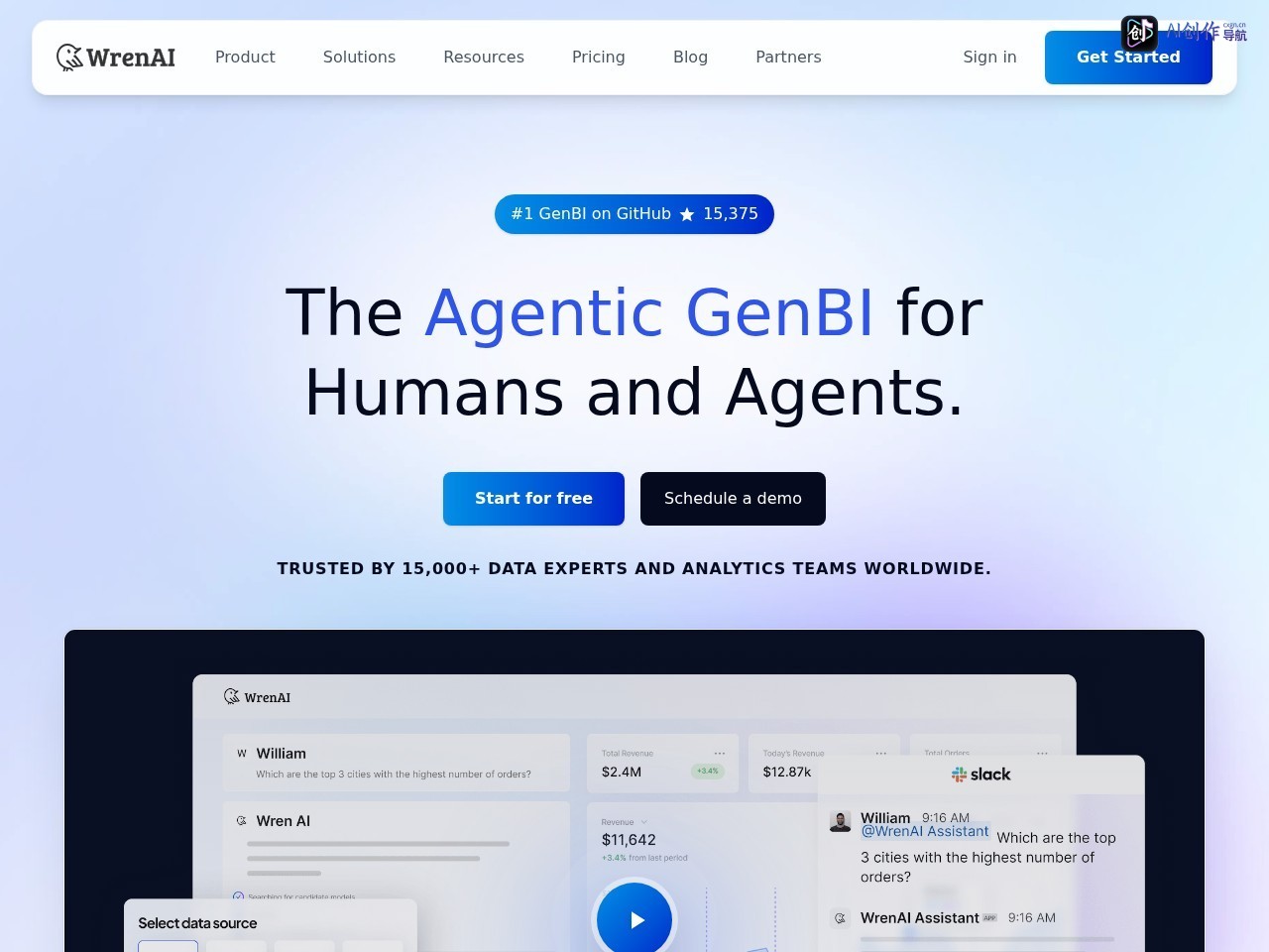 Wren AI 网站截图