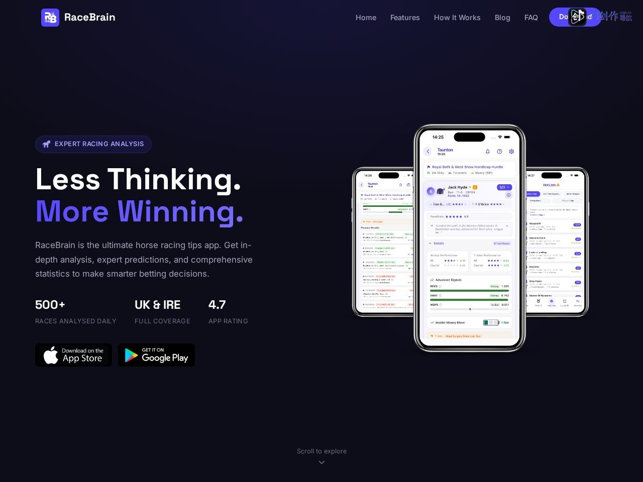 RaceBrain 网站截图