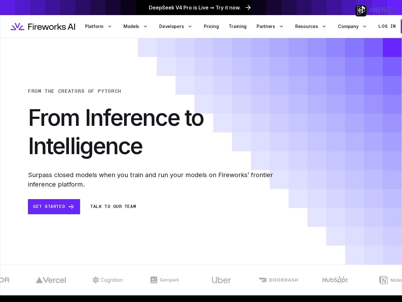 Fireworks AI 网站截图