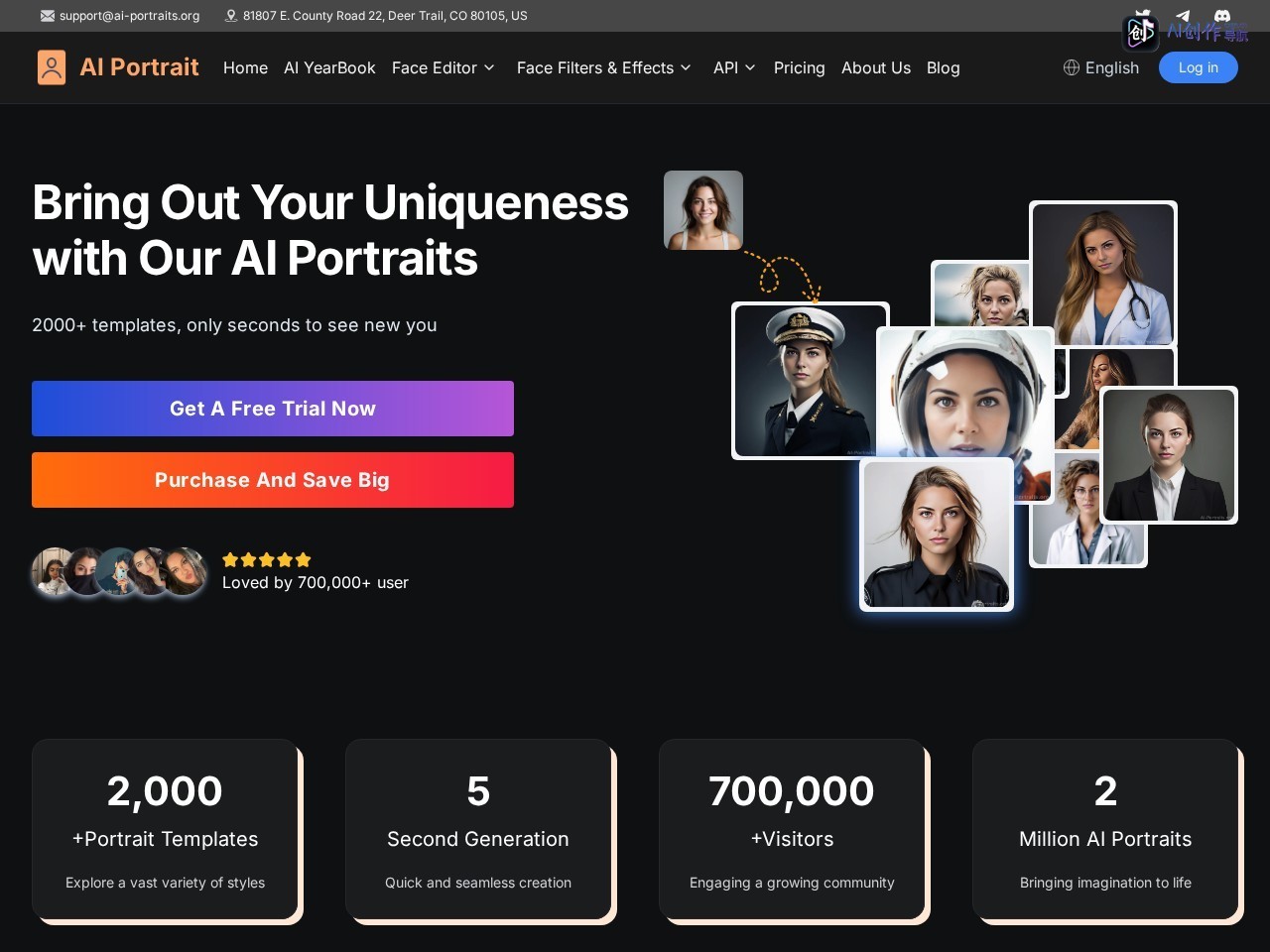 AI Portrait Generator 网站截图