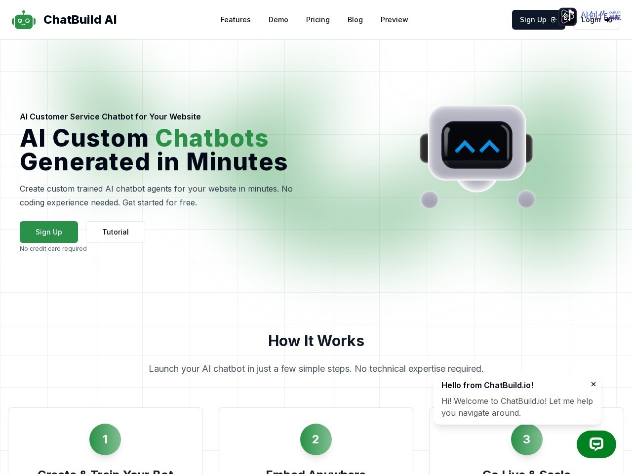 ChatBuild AI 网站截图