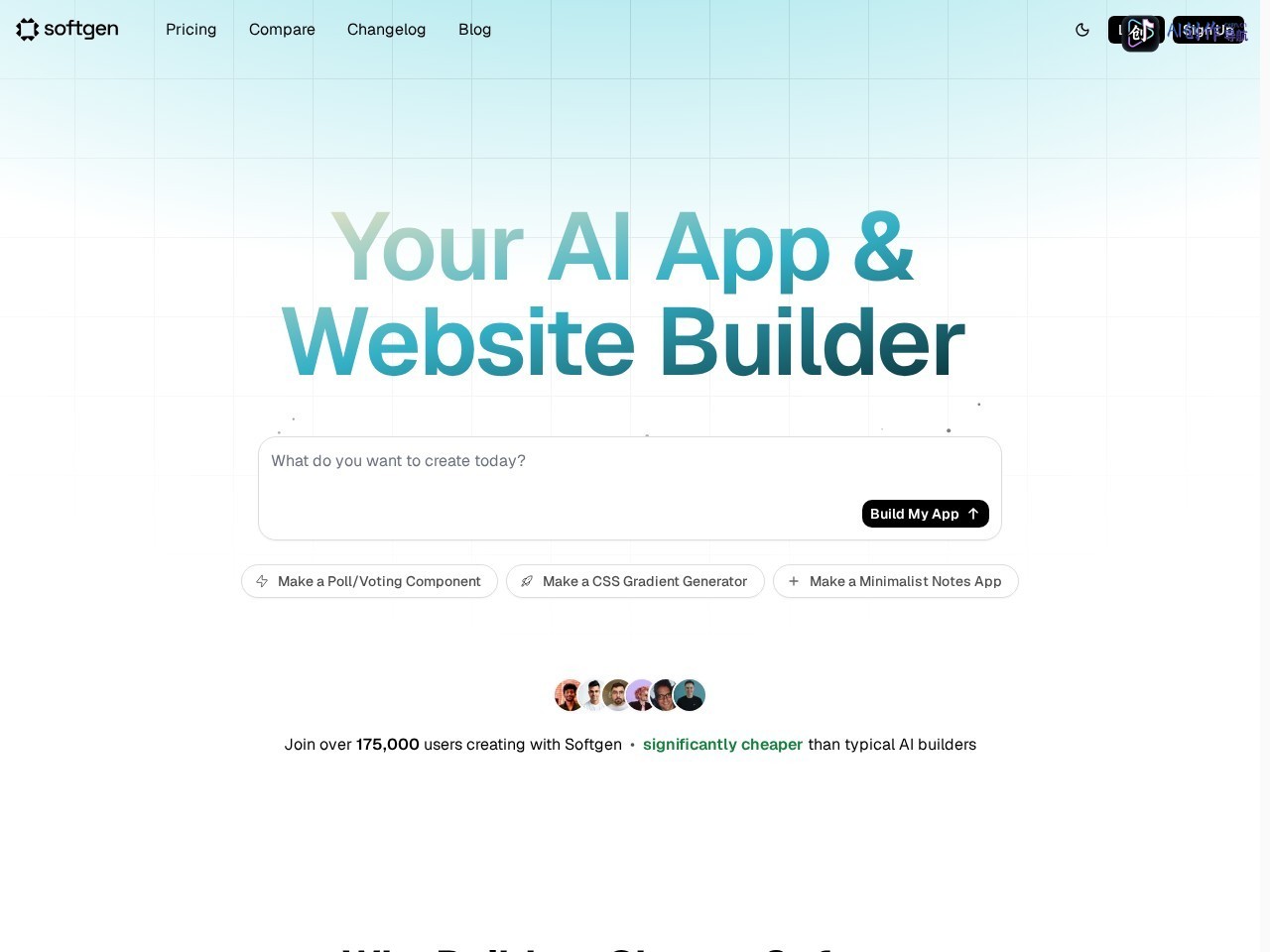 Softgen AI 网站截图