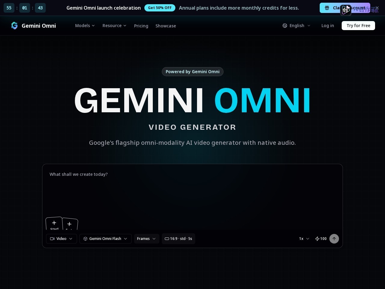 Gemini Omni Video Generator 网站截图