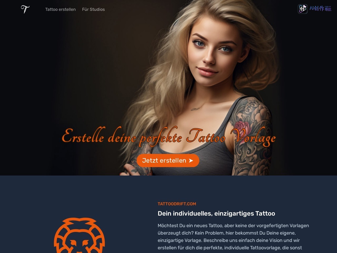 Tattoodrift 网站截图