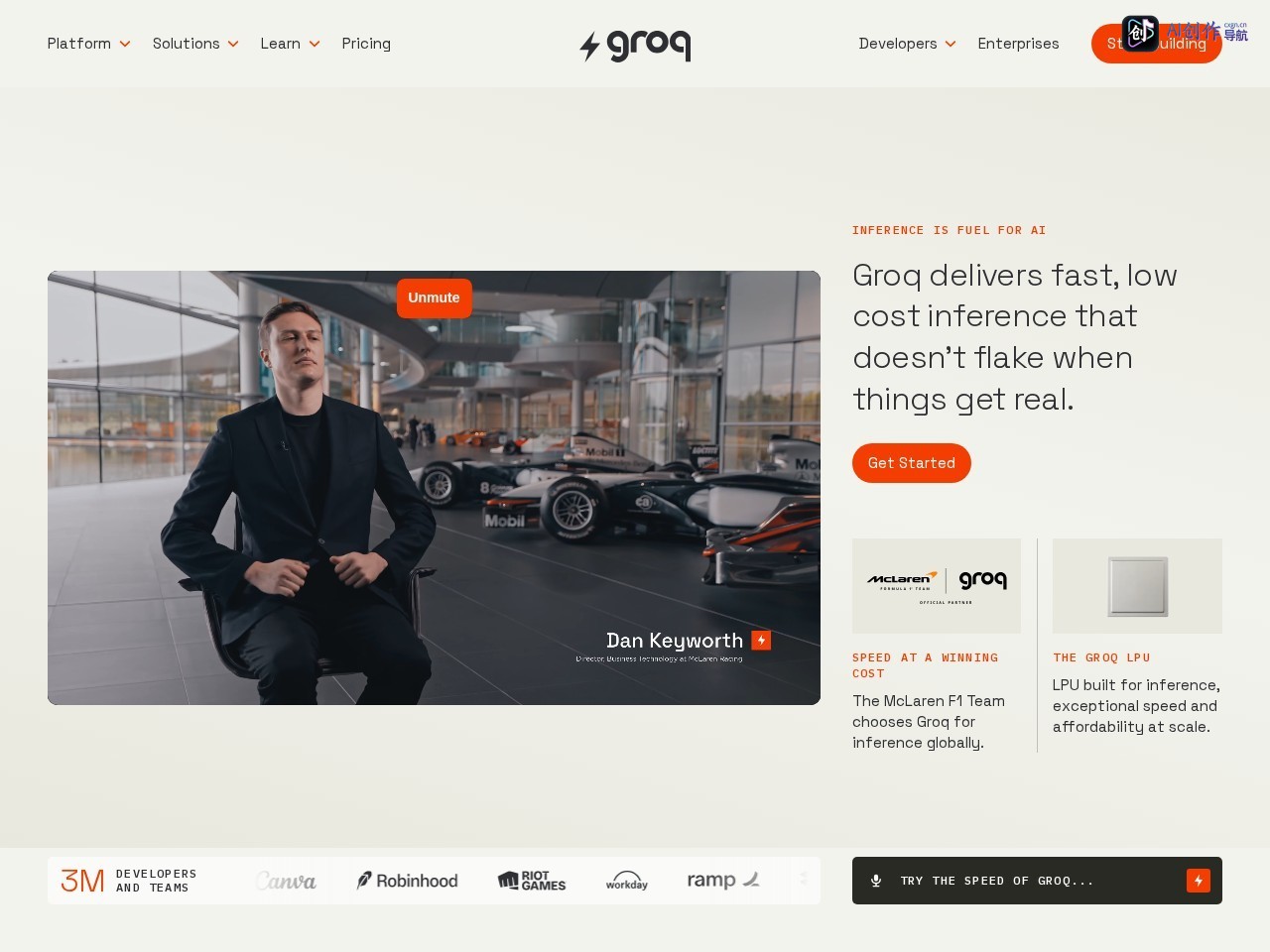 Groq 网站截图