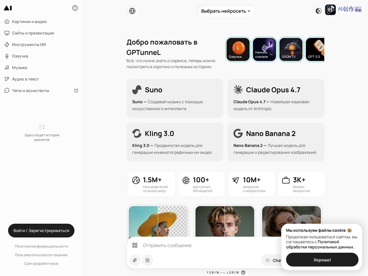 GPTunneL 网站截图