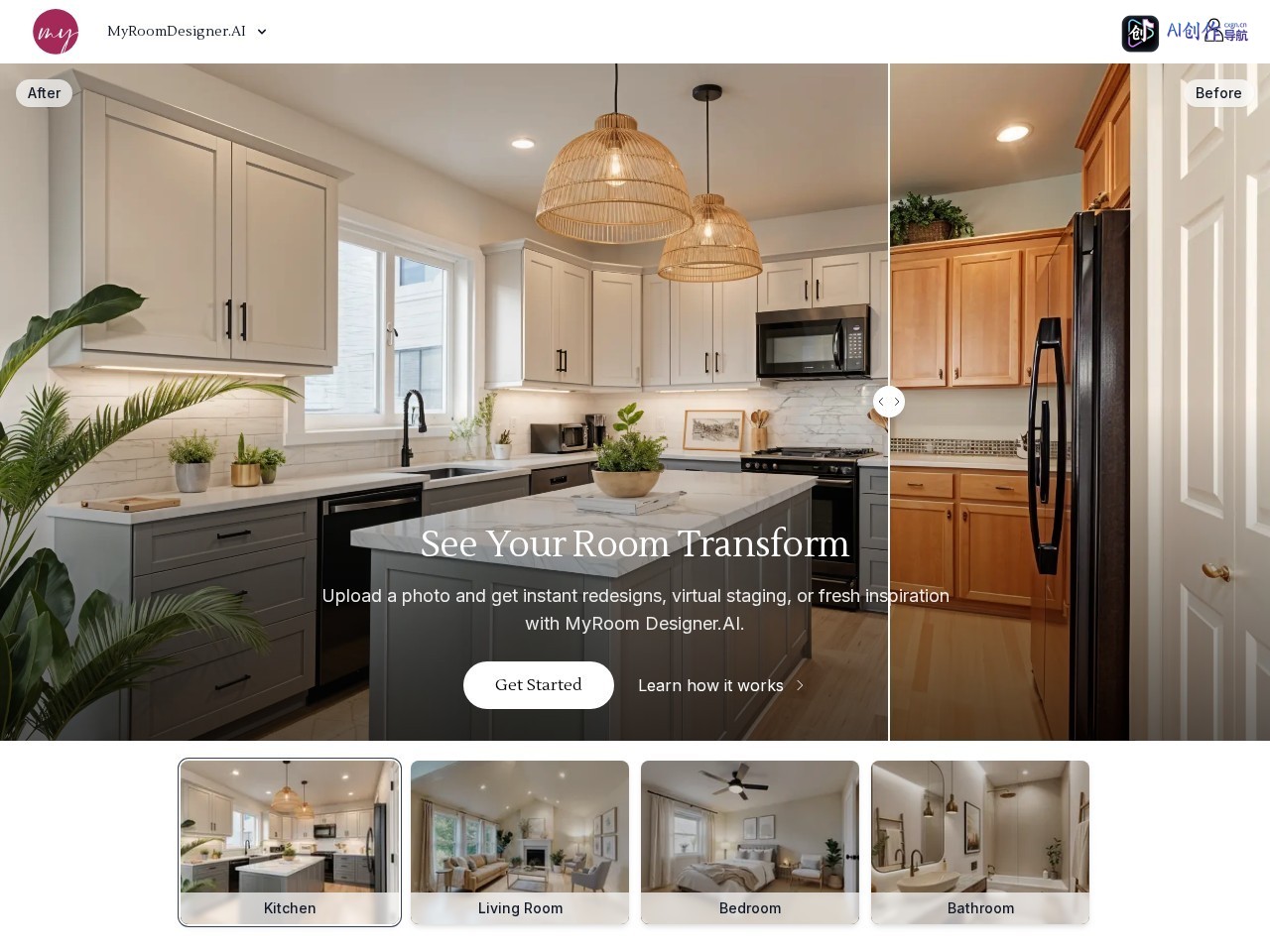 MyRoomDesigner AI 网站截图