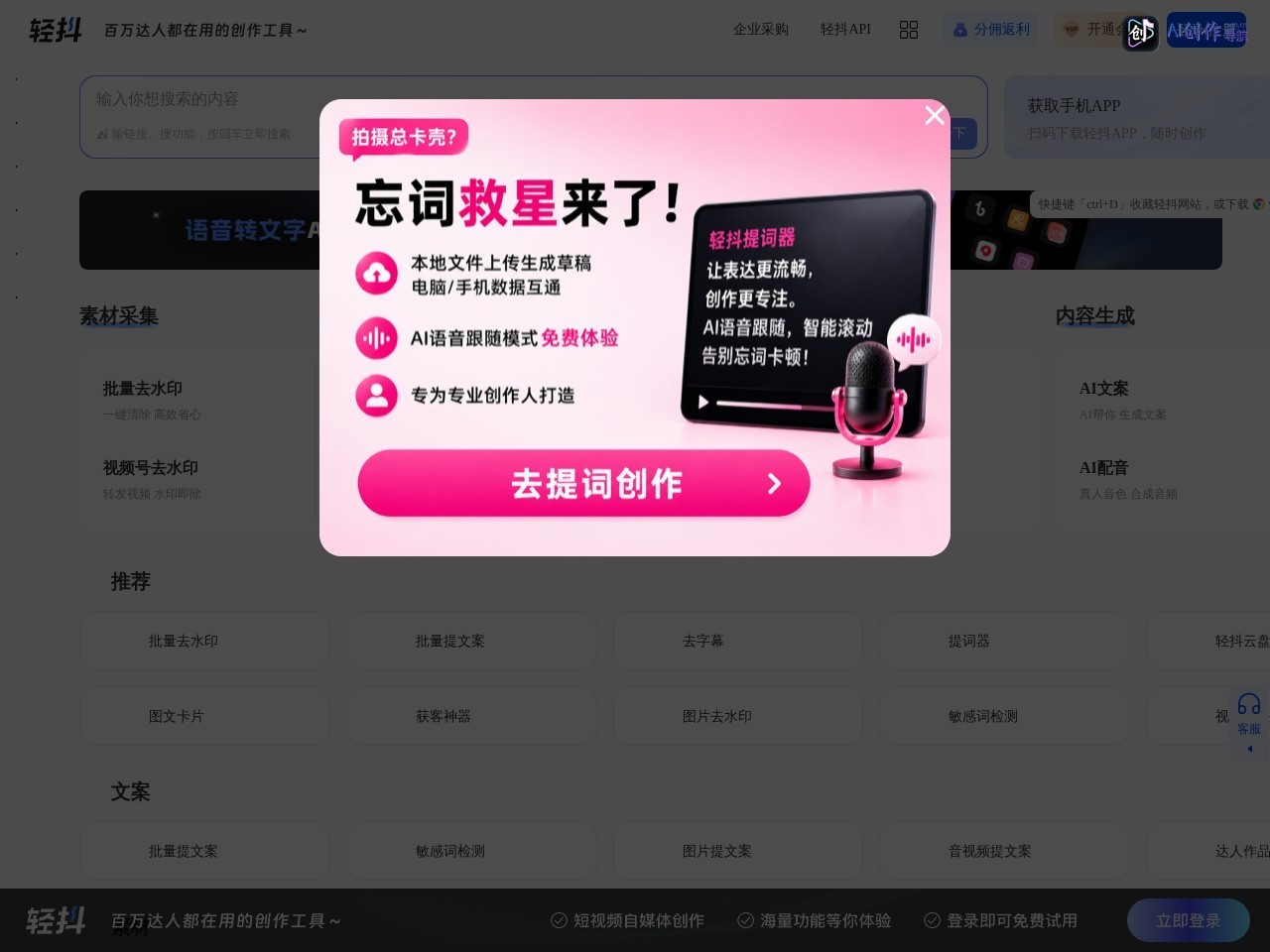 轻抖 网站截图