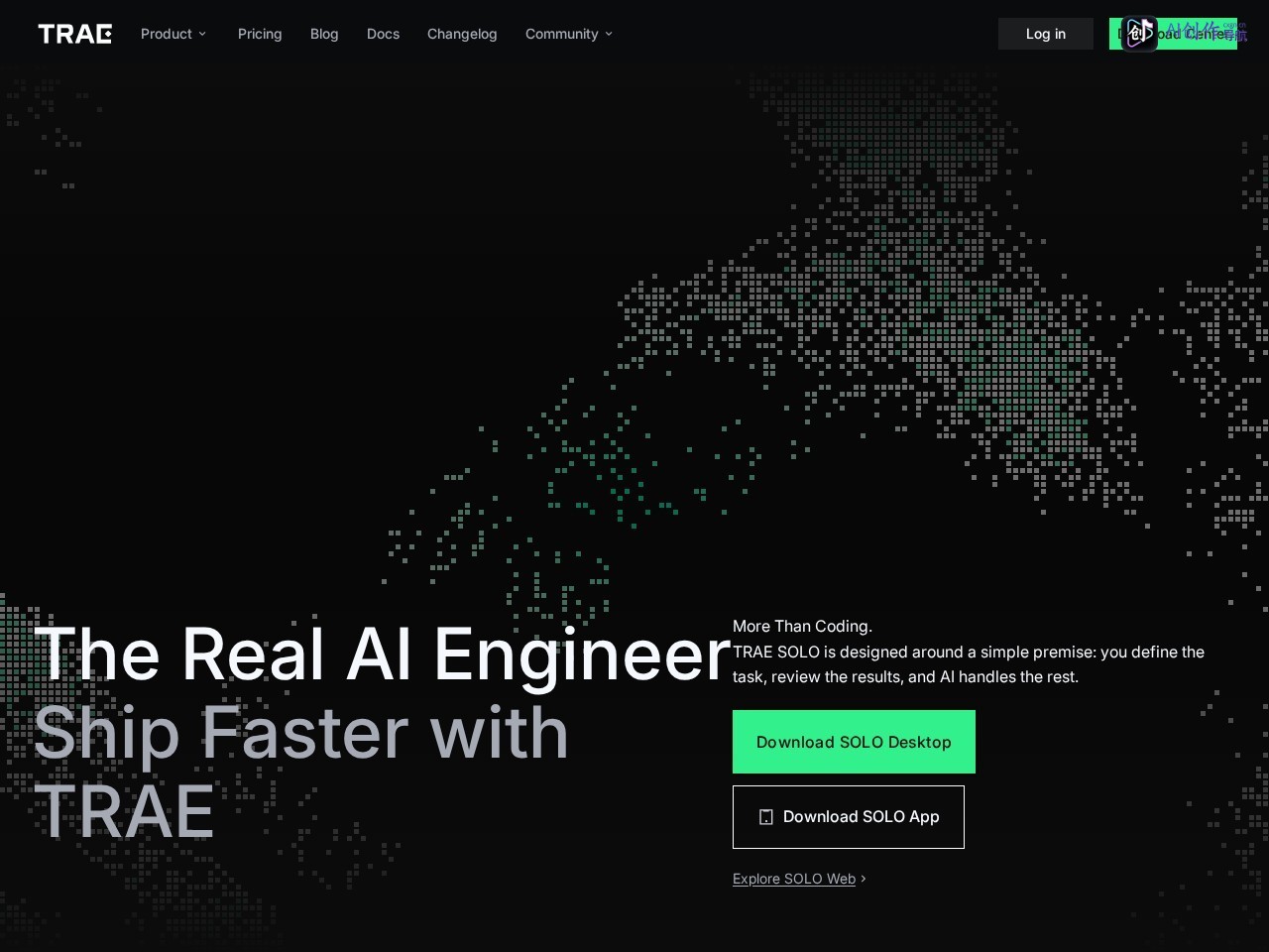 TRAE AI 网站截图