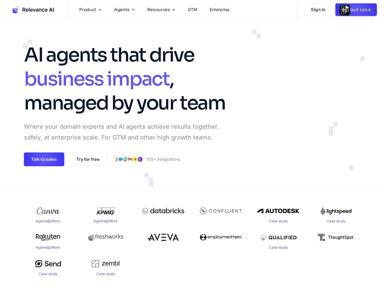 Relevance AI 网站截图