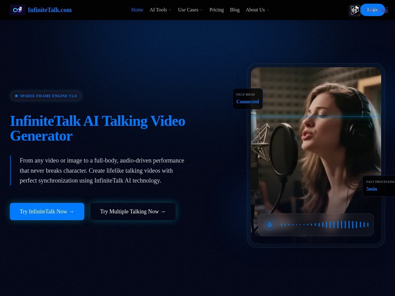 InfiniteTalk 网站截图