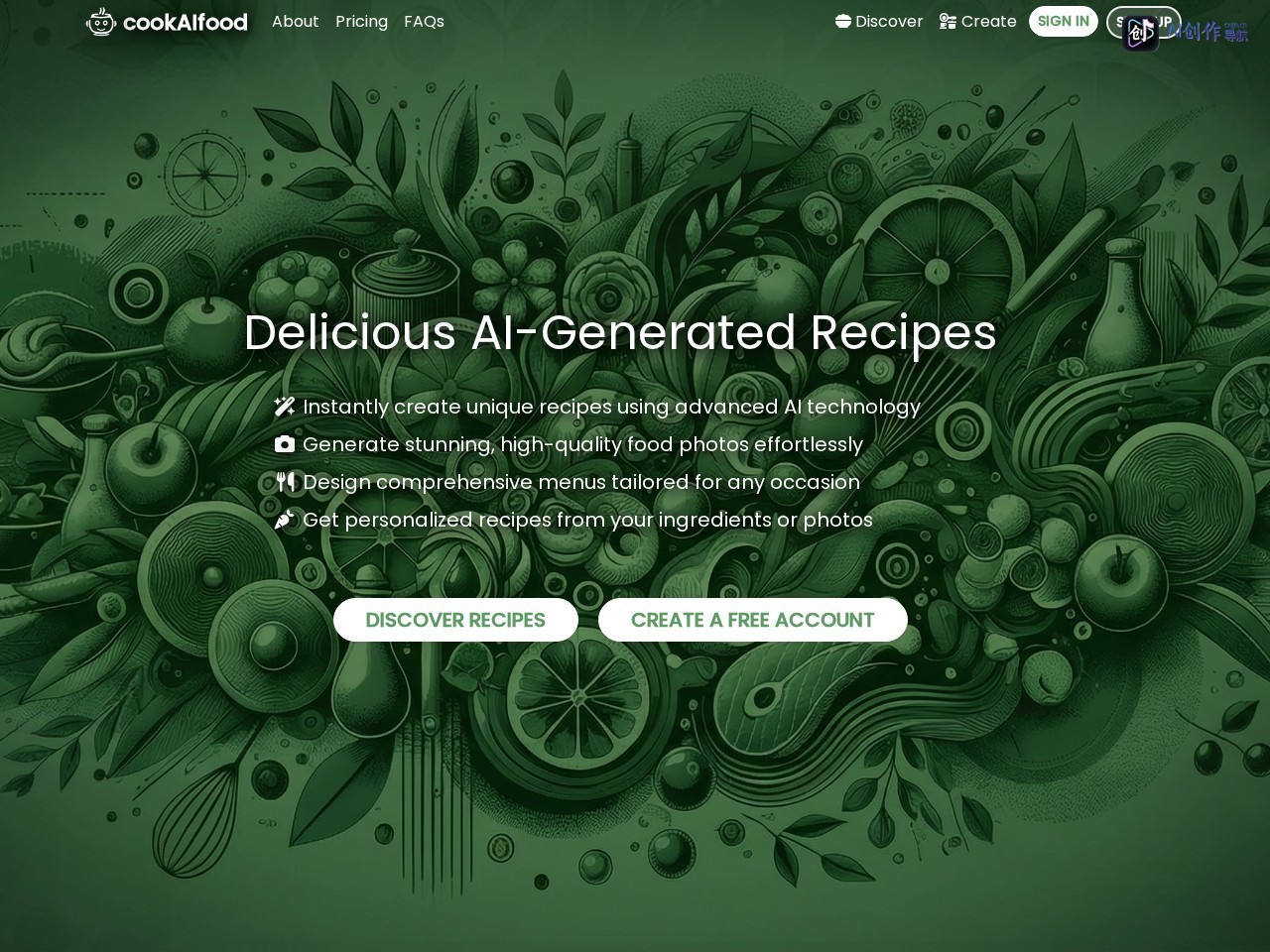 cookAIfood 网站截图