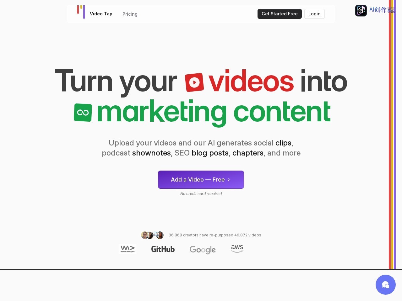Video Tap 网站截图
