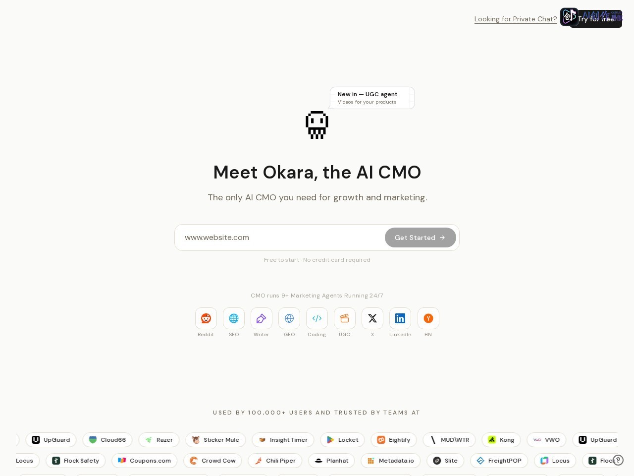Okara 网站截图