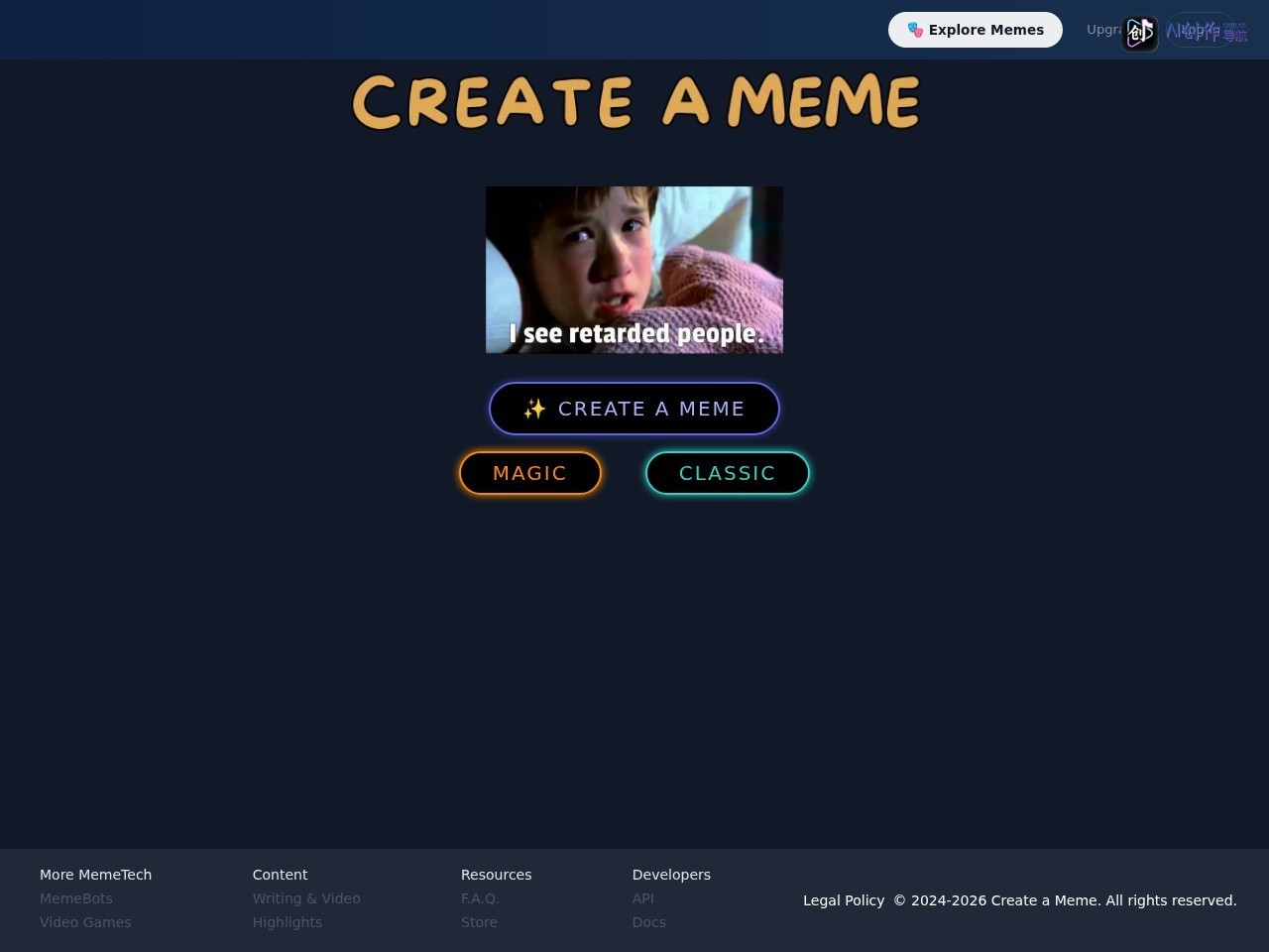 Create a Meme 网站截图