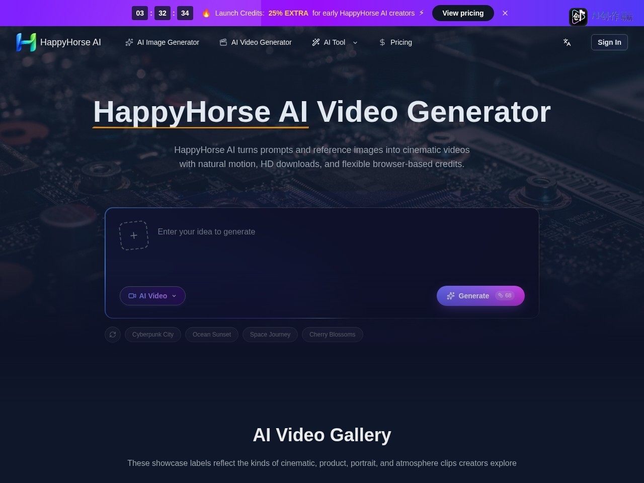 HappyHorse AI 网站截图