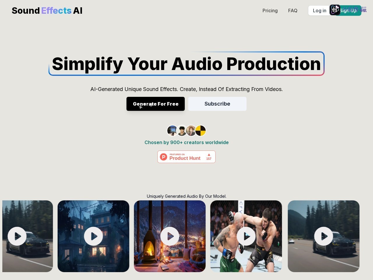 Sound Effects AI 网站截图