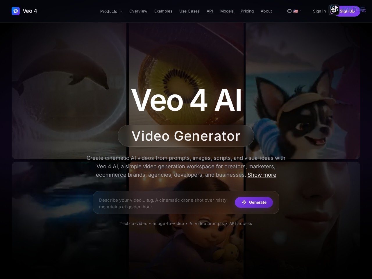 Veo 4 AI 网站截图