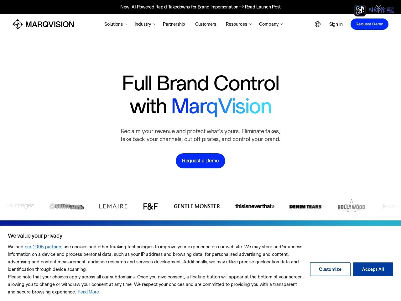 MarqVision 网站截图