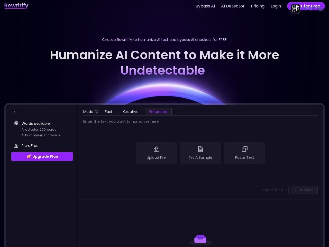 Rewritify 网站截图
