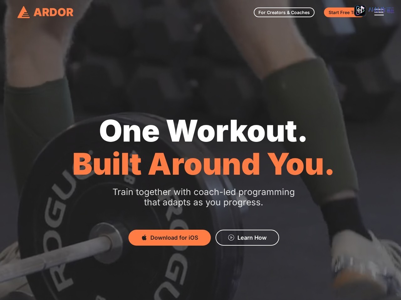 Ardor Fitness 网站截图