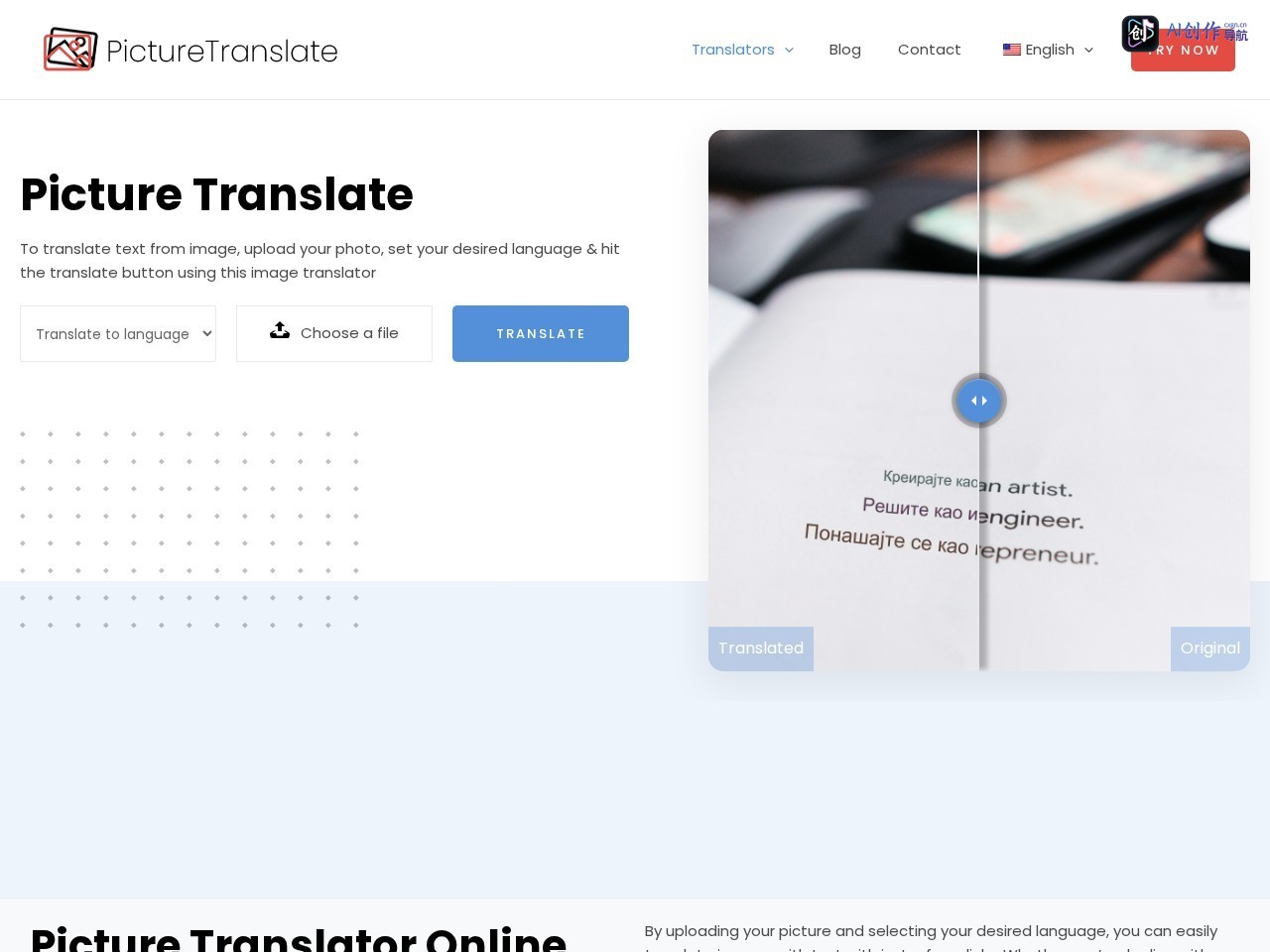 Picture Translate 网站截图