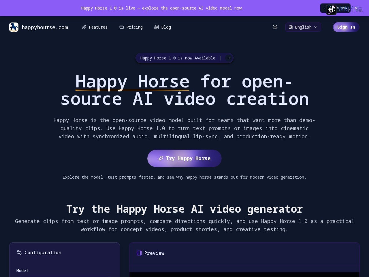 Happy Horse 网站截图