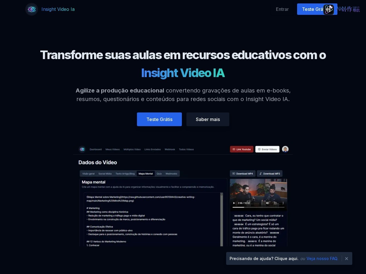 Insight Vídeo IA 网站截图
