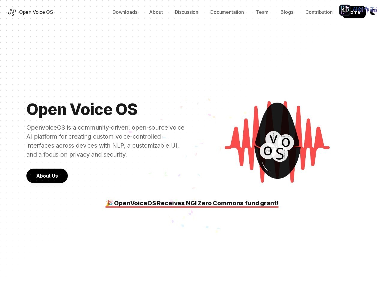 OpenVoiceOS 网站截图