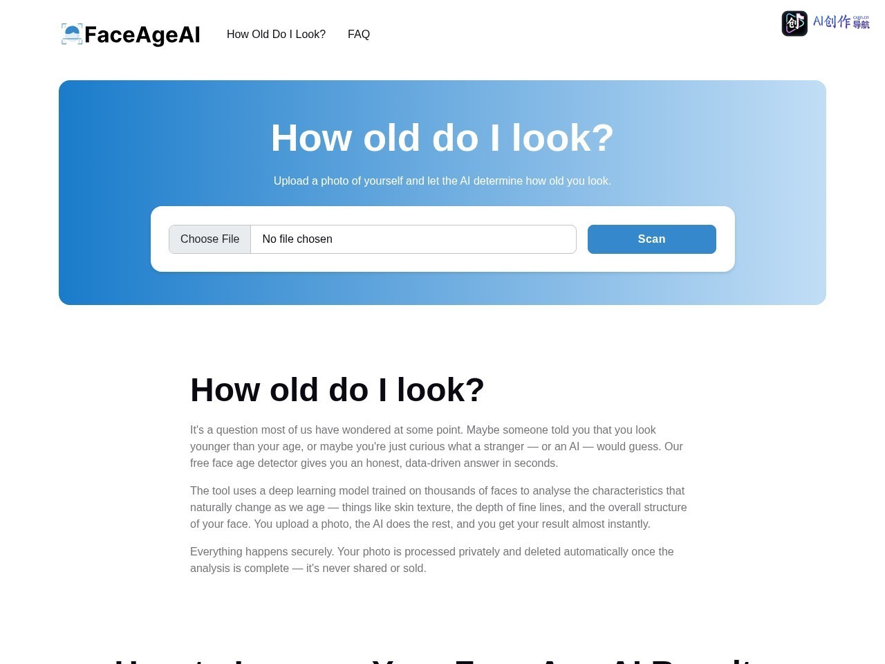 How Old Do I Look 网站截图