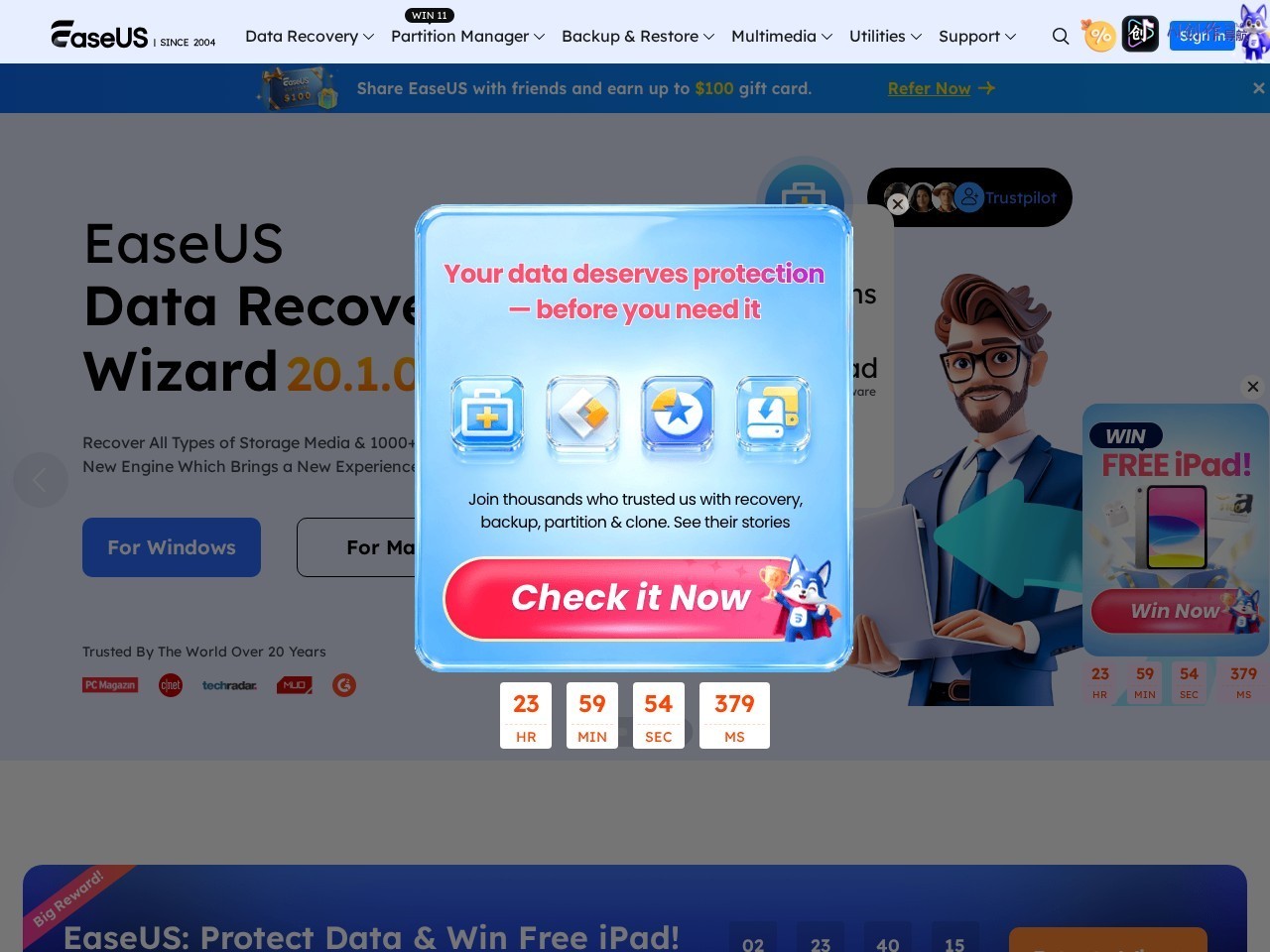 EaseUS 网站截图