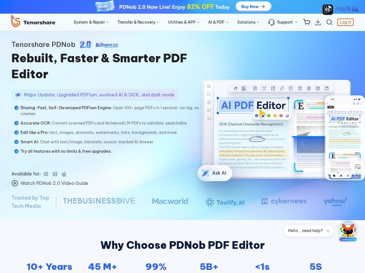 Tenorshare PDNob 网站截图