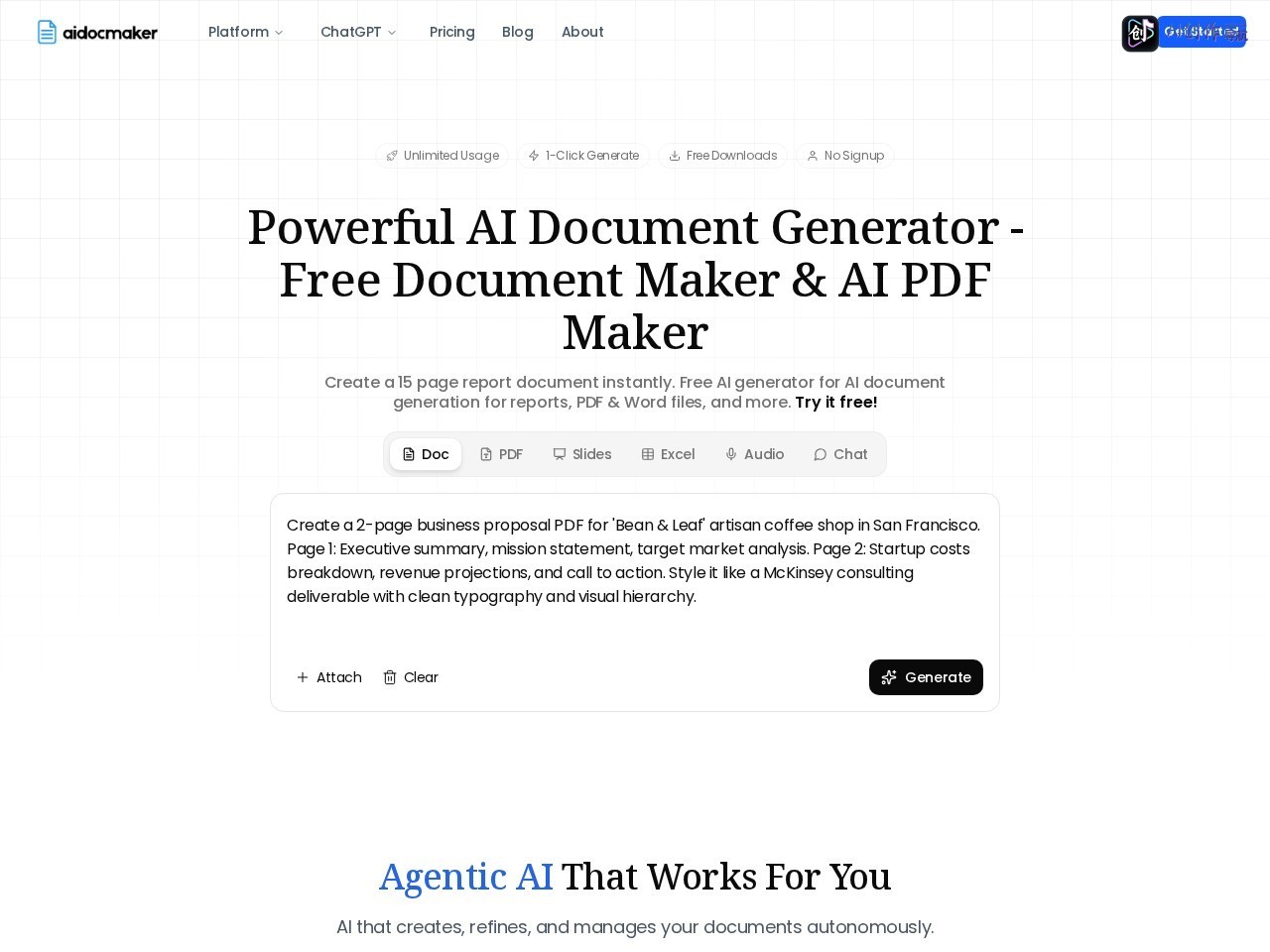 AI Doc Maker 网站截图