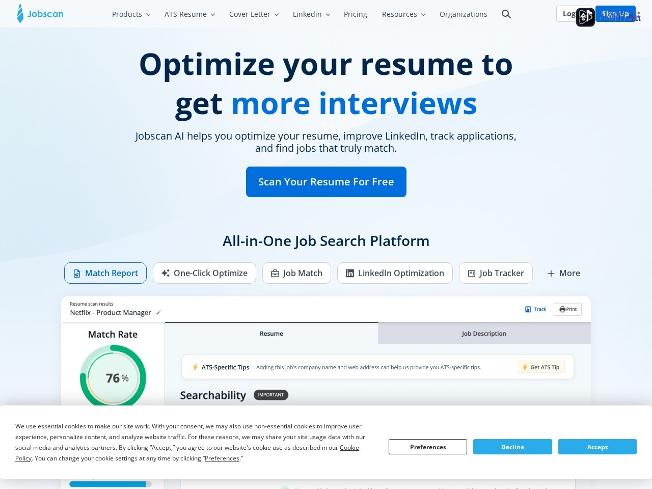 Jobscan 网站截图