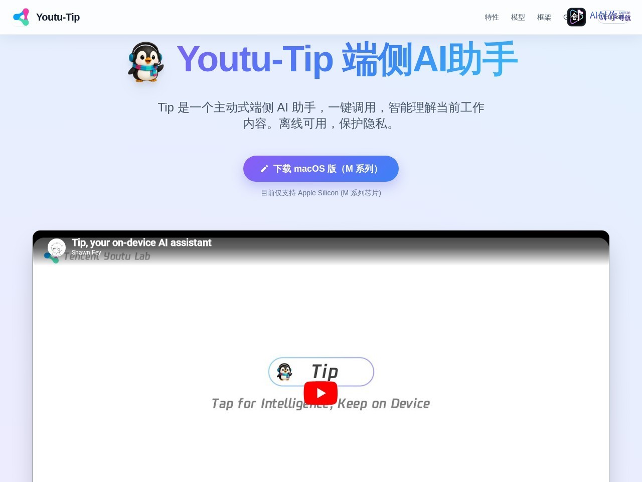 Youtu-Tip 网站截图