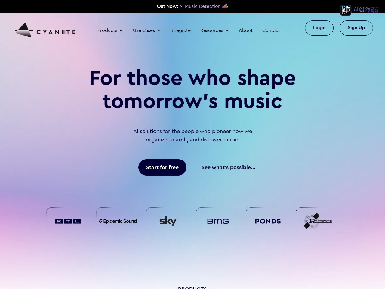 Cyanite.ai 网站截图