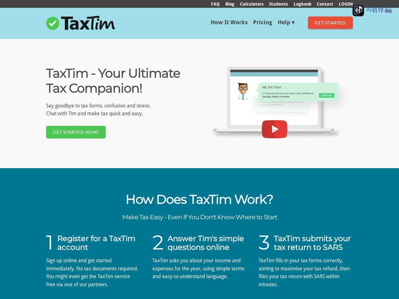 TaxTim SA 网站截图