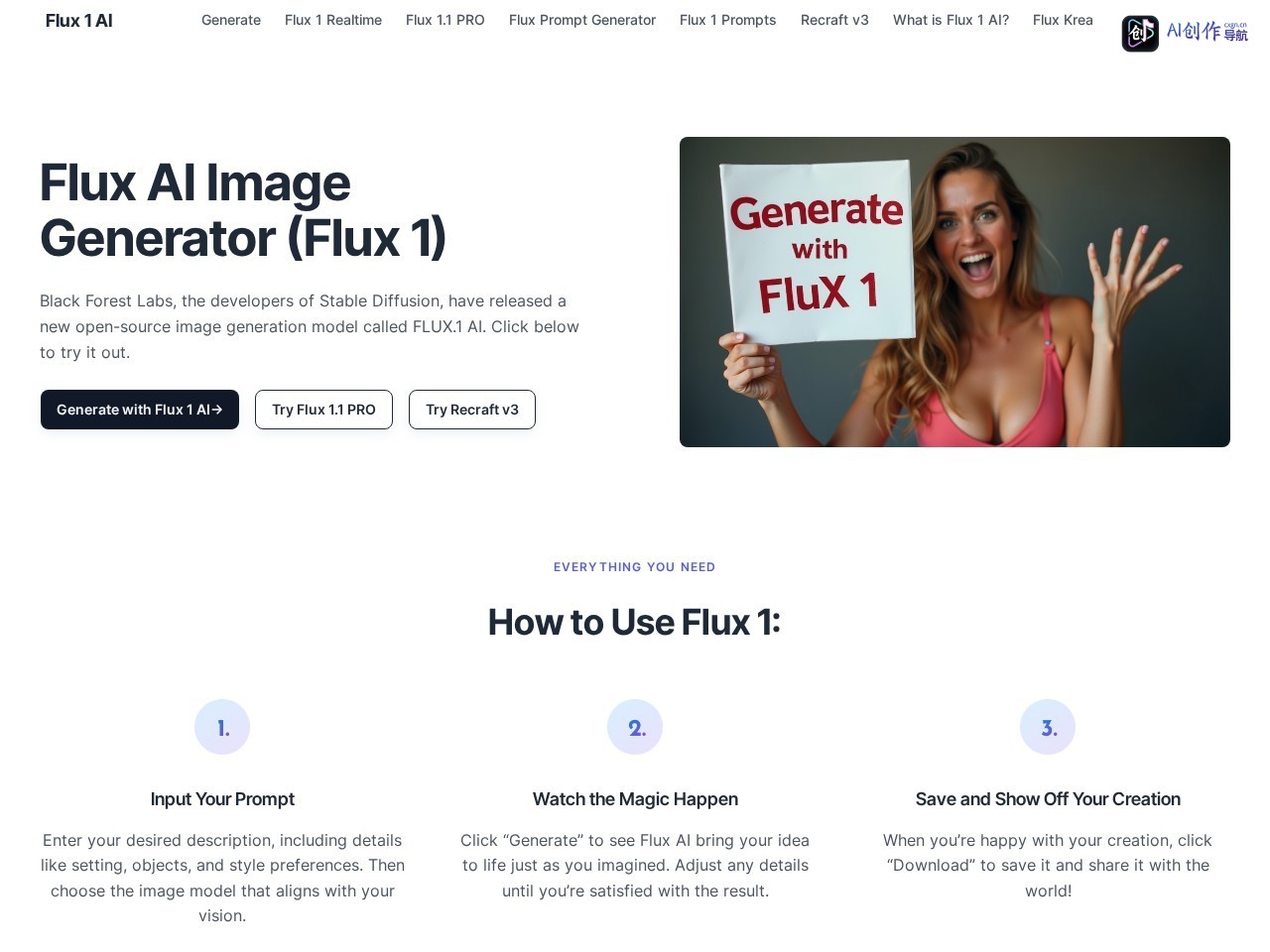 Flux 1 AI 网站截图