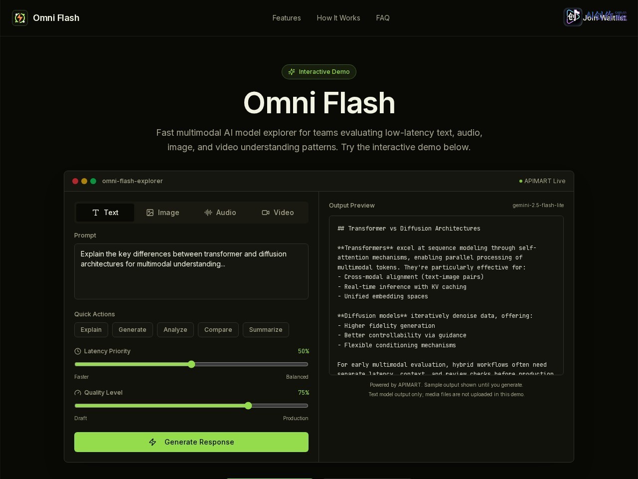 Omni Flash 网站截图
