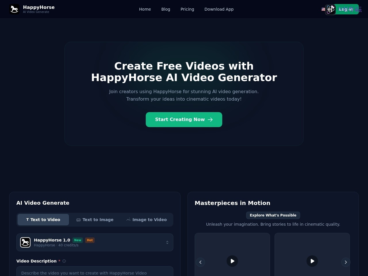 HappyHorse AI 网站截图