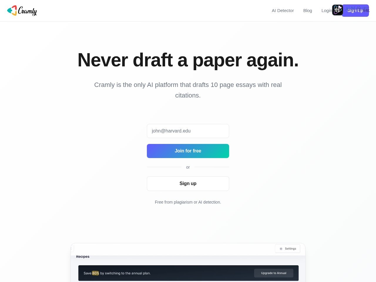 Cramly.ai 网站截图
