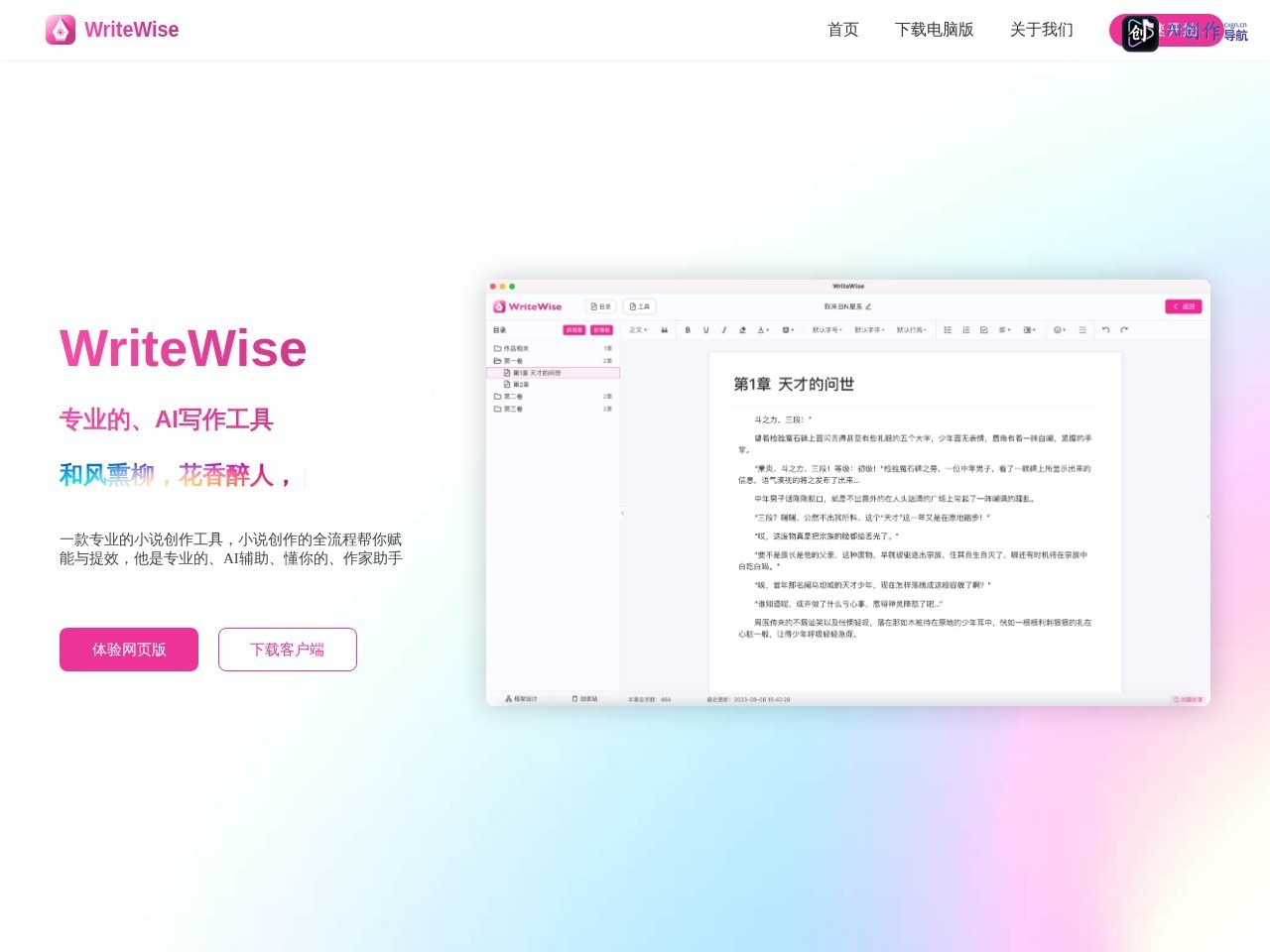 WriteWise 网站截图