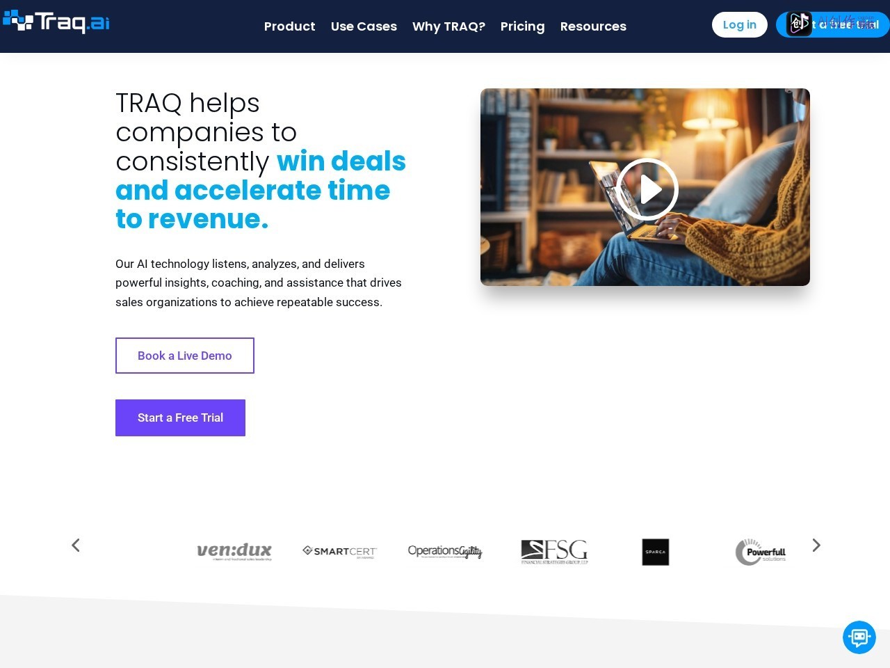 Traq.ai 网站截图