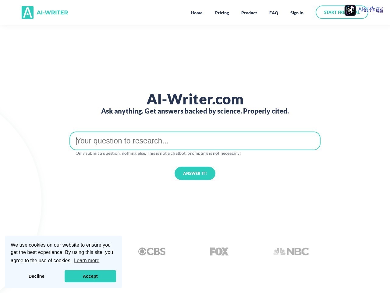 AI-Writer.com 网站截图