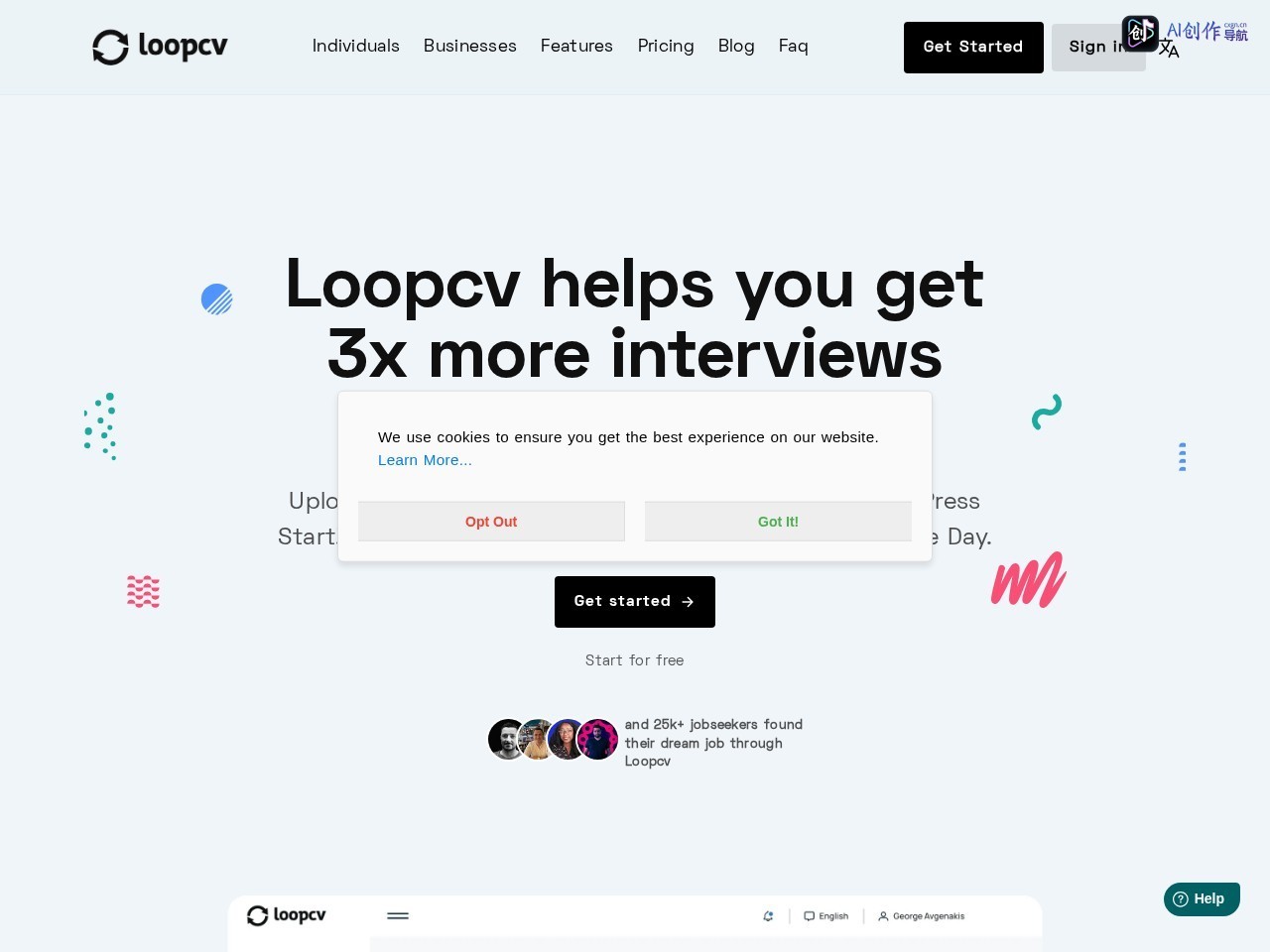 LoopCV 网站截图