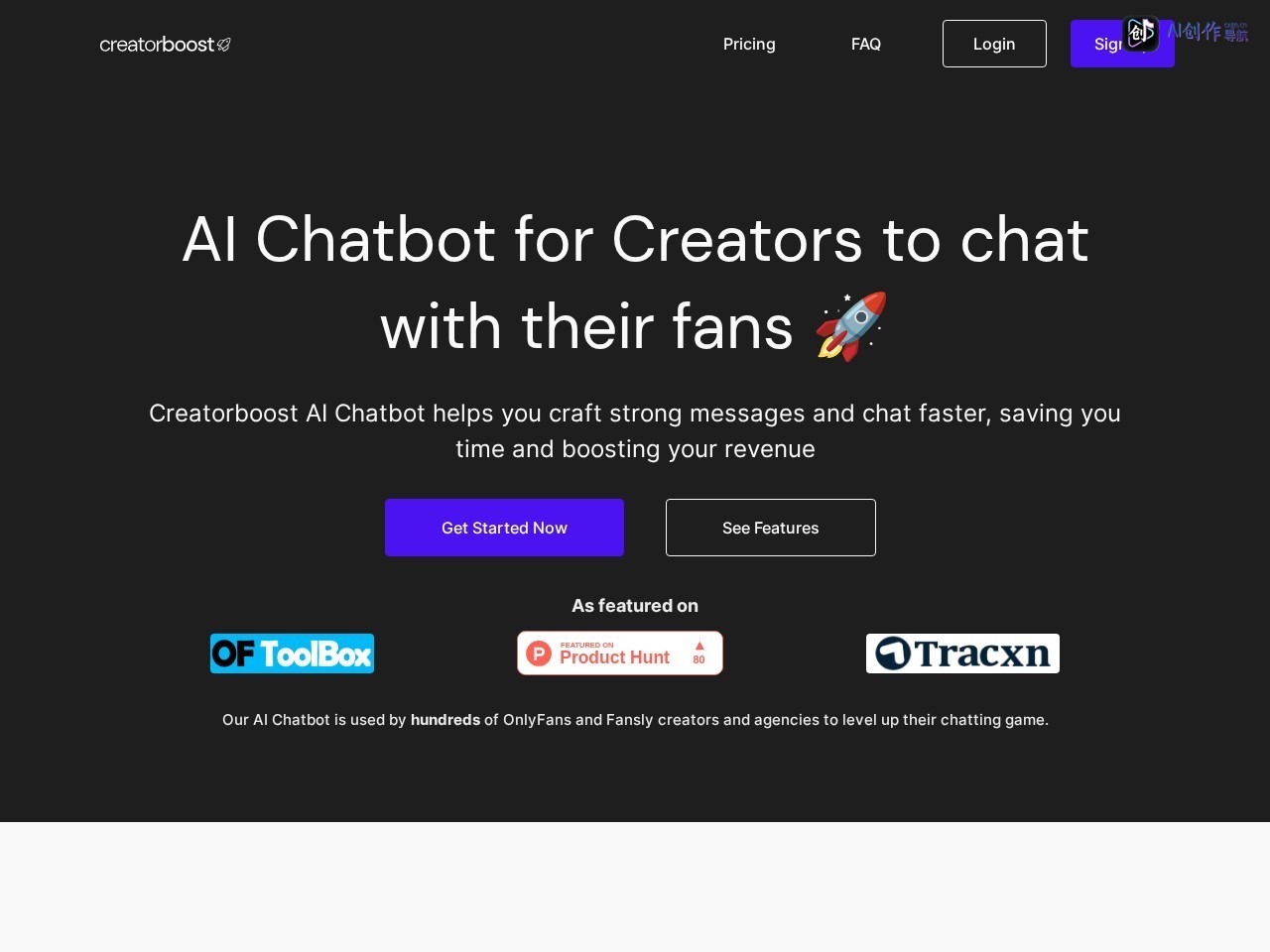 Creatorboost 网站截图