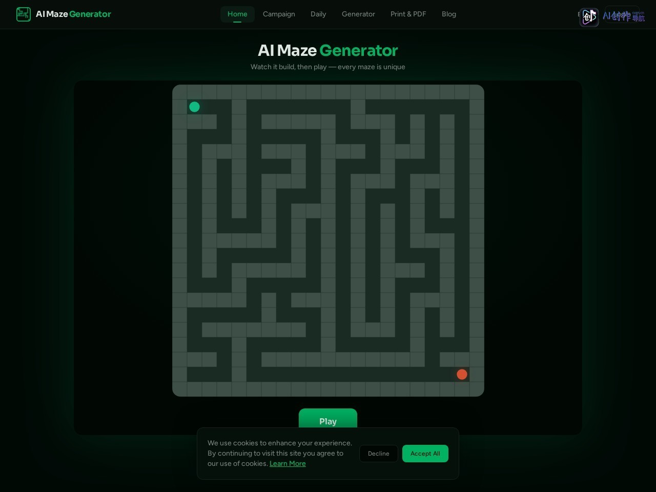 AI Maze Generator 网站截图