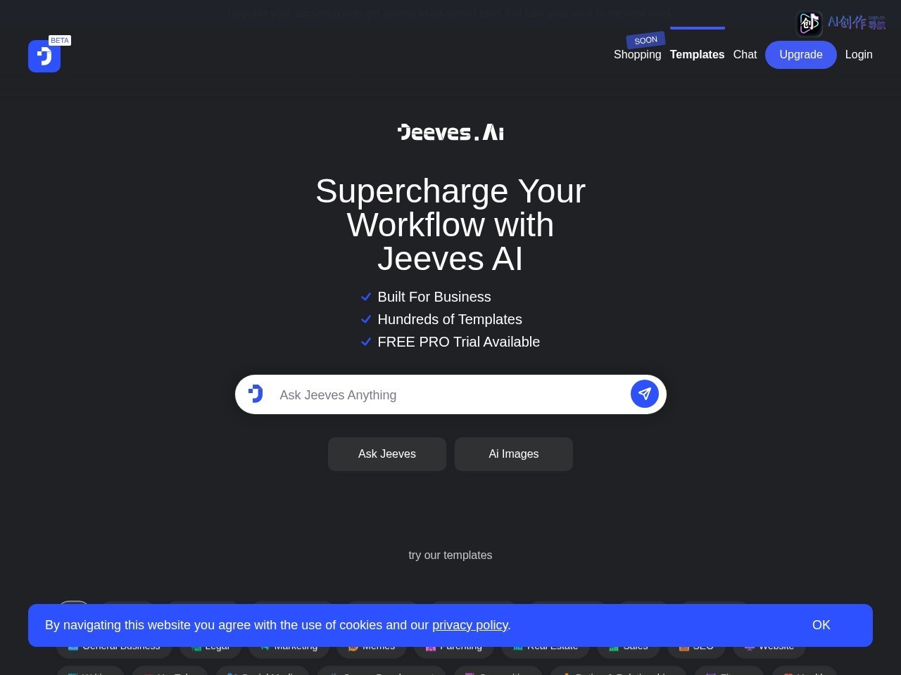 Jeeves.ai 网站截图